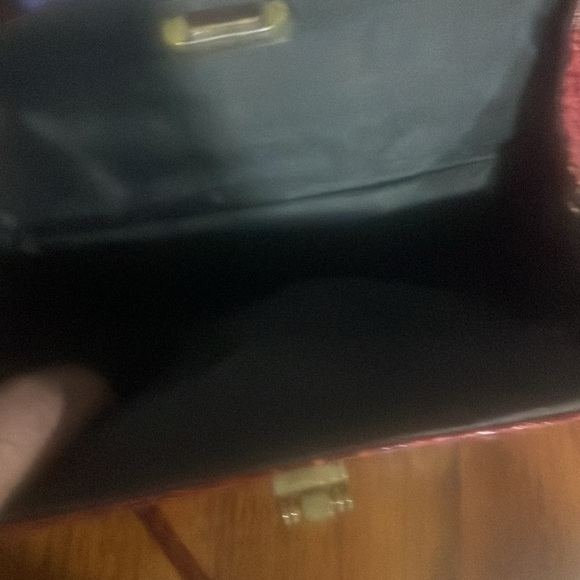 Vintage Merlot Snakeskin Boxy Ronay Bag Purse - Picture 6 of 6